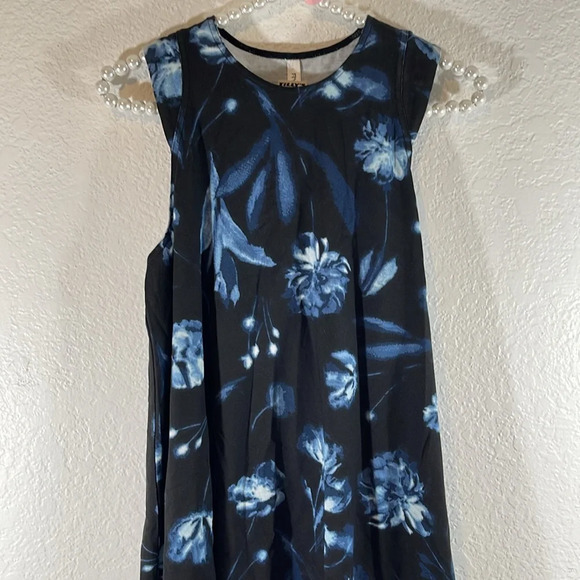 RVCA Baby Doll Blue Floral Sleeveless Shunter Mini Tank Dress Size Small NEW - Picture 3 of 10